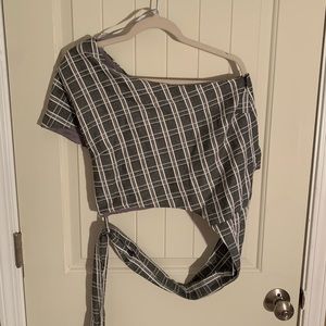 One shoulder wrap top